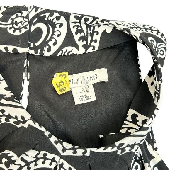 White House Black Market Dress Womens Size 2 Black White Mock Halter Blouson - Picture 10 of 10